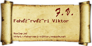 Fehérvári Viktor névjegykártya