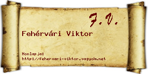 Fehérvári Viktor névjegykártya